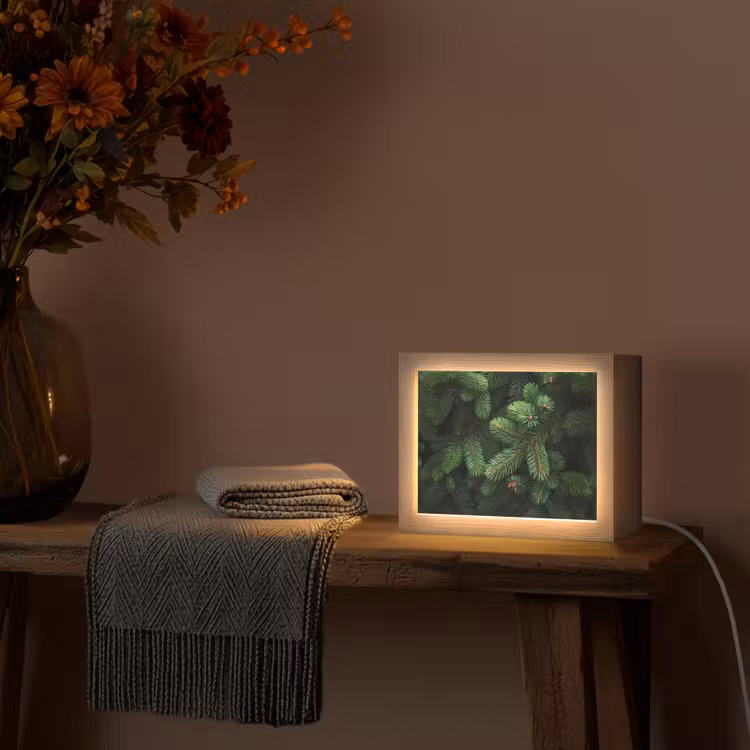 Lightbox - Wandlamp - Sparrentakken - Knoppen - Naalden - Groen — 5