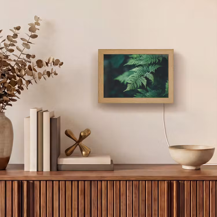 Lightbox - Wandlamp - Varenblad - Groen - Structuur - Wazig — 4