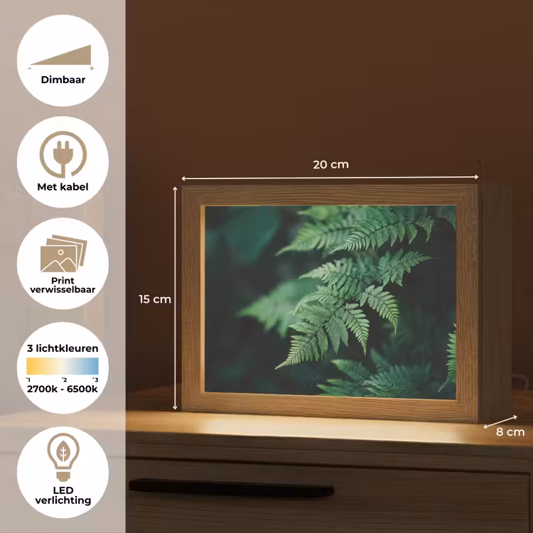 Lightbox - Wandlamp - Varenblad - Groen - Structuur - Wazig — 9