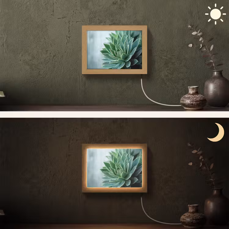 Lightbox - Wandlamp - Vetplant - Bladeren - Groen - Wazig — 3