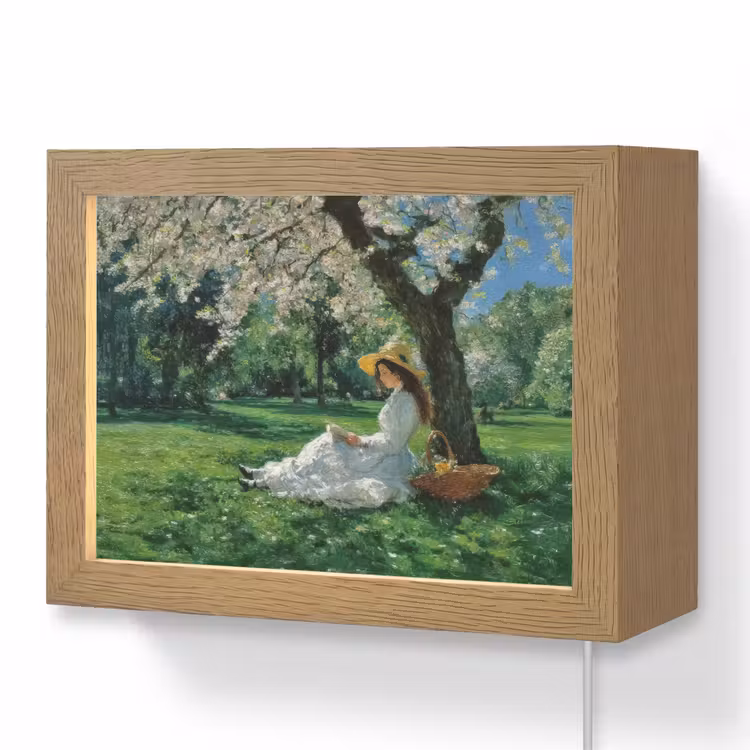 Lightbox - Wandlamp - Vrouw - Boom - Boek - Mandje — 1