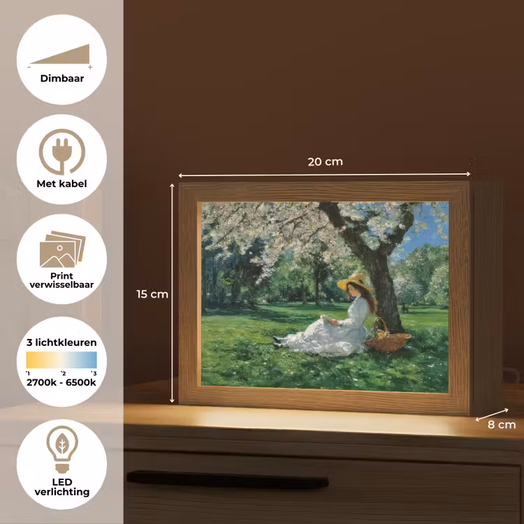 Lightbox - Wandlamp - Vrouw - Boom - Boek - Mandje — 9