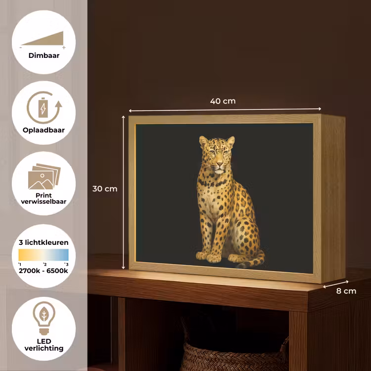 Lightbox - Wandlamp - Panter - Realistisch - Bruin — 10