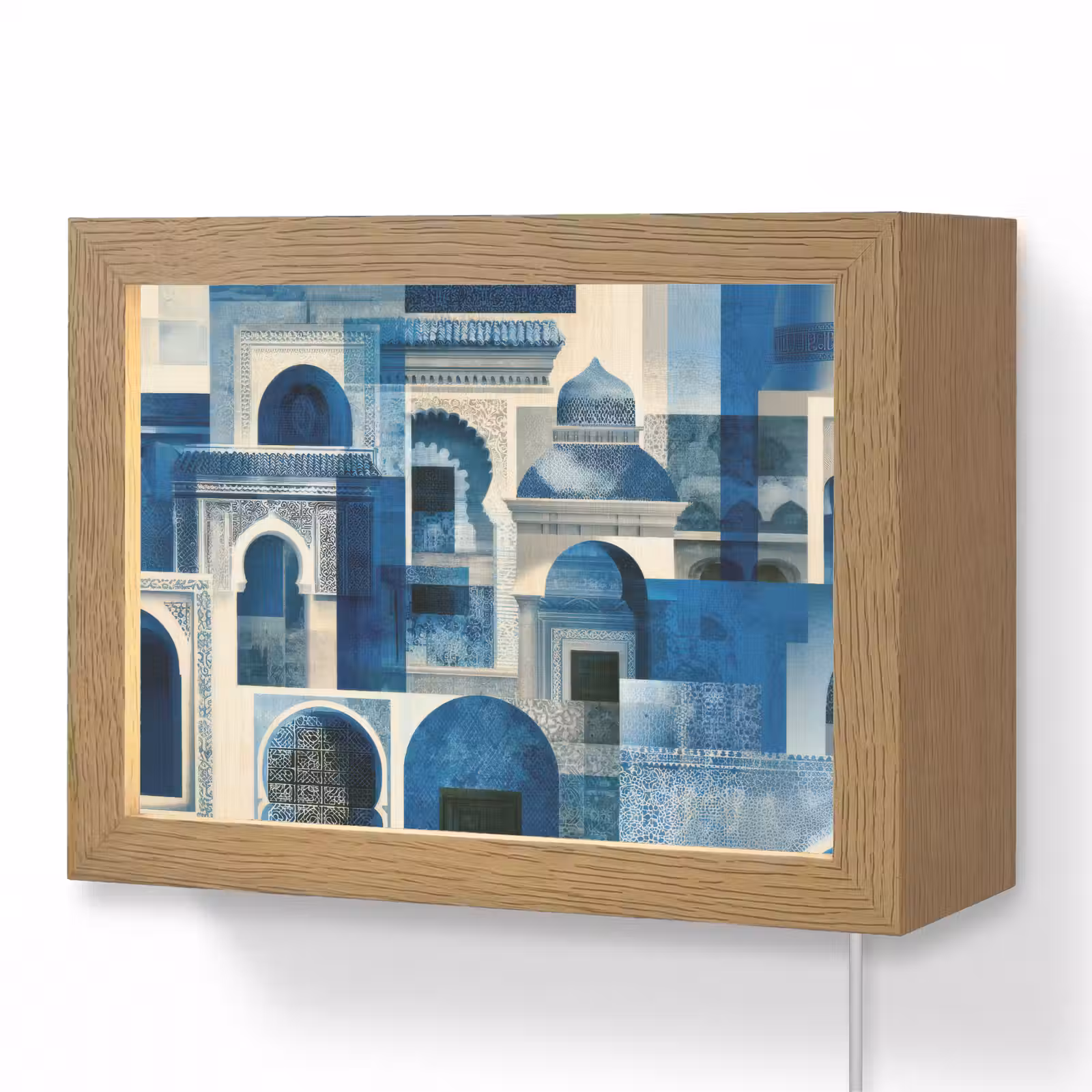 Lightbox - Wandlamp - Abstract - Islamitisch - Blauw - Wit — 1