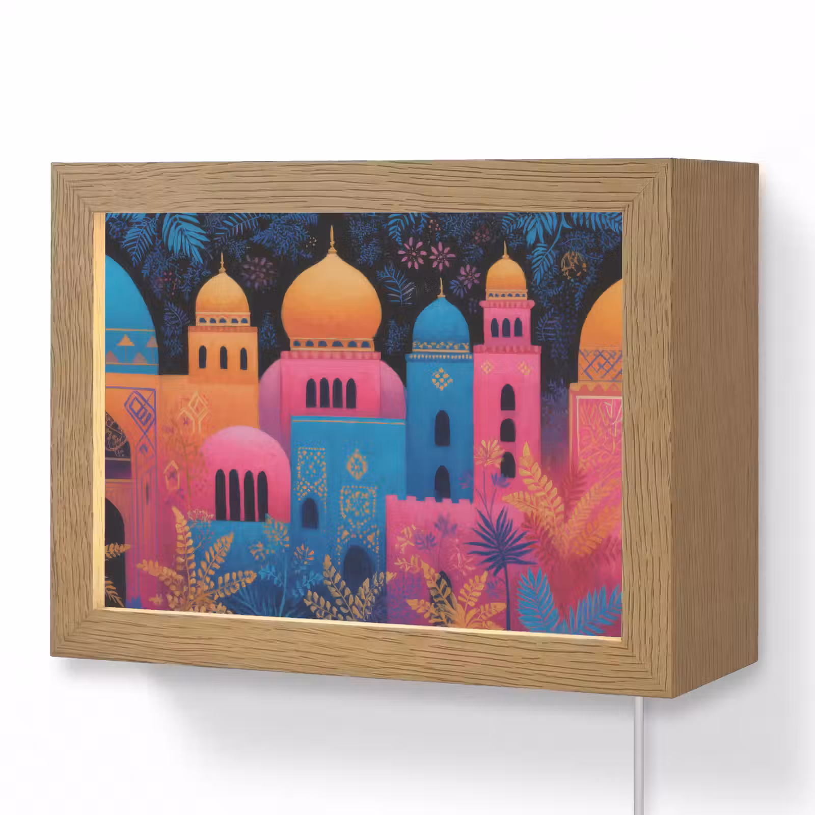 Lightbox - Wandlamp - Kleurrijk - Stad - Nacht - Islamitisch — 1