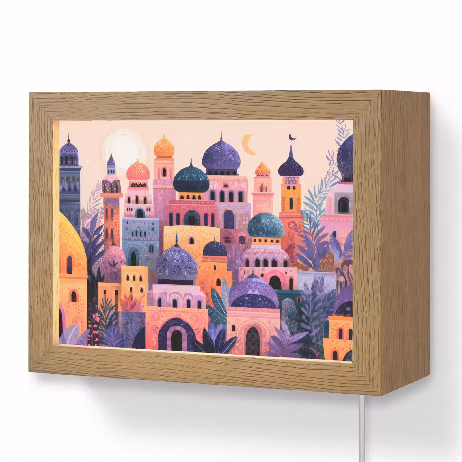 Lightbox - Wandlamp - Kleurrijke stad - Zon - Islamitisch — 1