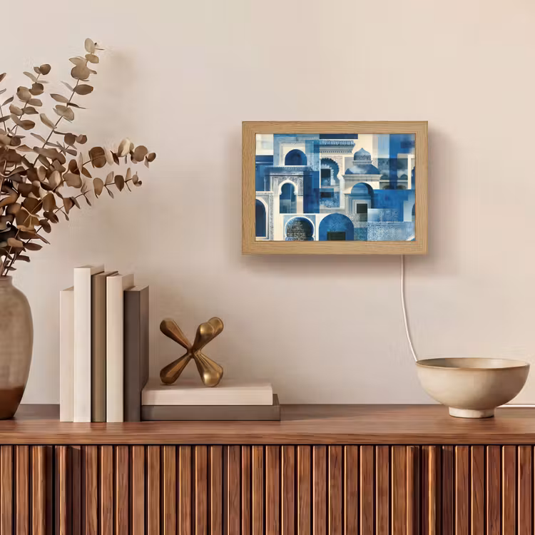 Lightbox - Wandlamp - Abstract - Islamitisch - Blauw - Wit — 4
