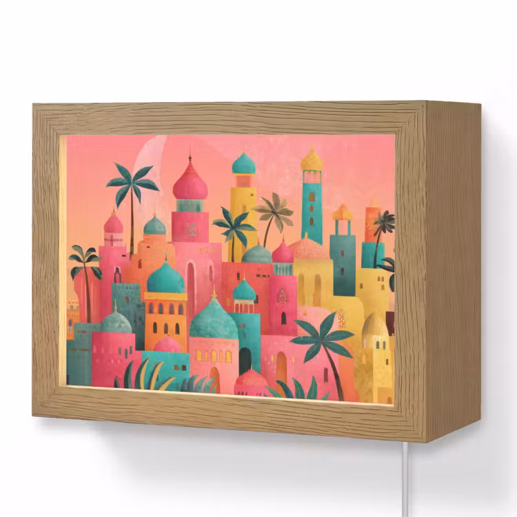 Lightbox - Wandlamp - Kleurrijk - Palmbomen - Islamitisch — 1