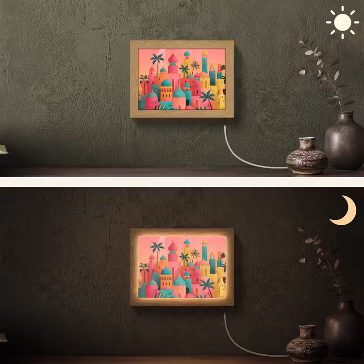 Lightbox - Wandlamp - Kleurrijk - Palmbomen - Islamitisch — 3