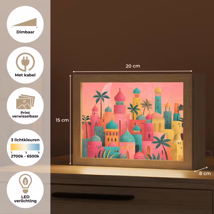 Lightbox - Wandlamp - Kleurrijk - Palmbomen - Islamitisch — 9