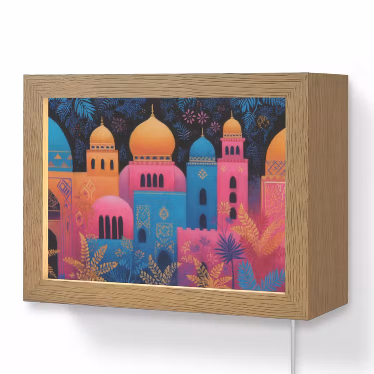 Lightbox - Wandlamp - Kleurrijk - Stad - Nacht - Islamitisch — 1