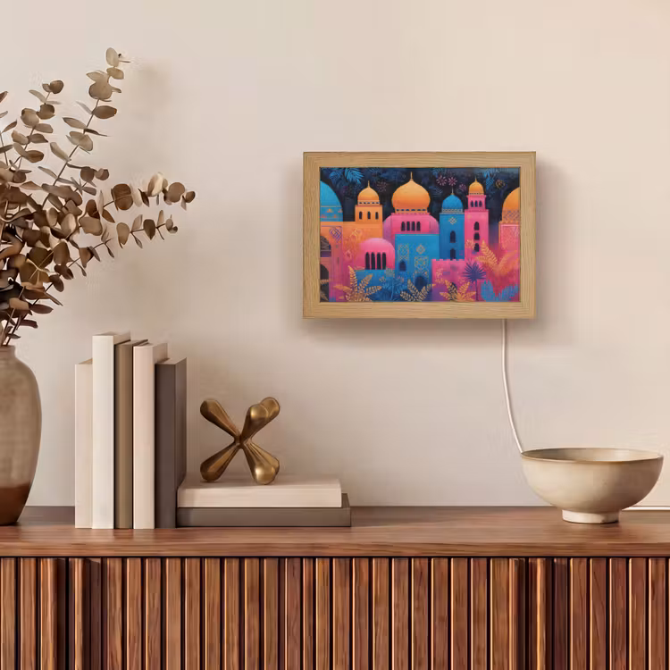 Lightbox - Wandlamp - Kleurrijk - Stad - Nacht - Islamitisch — 4