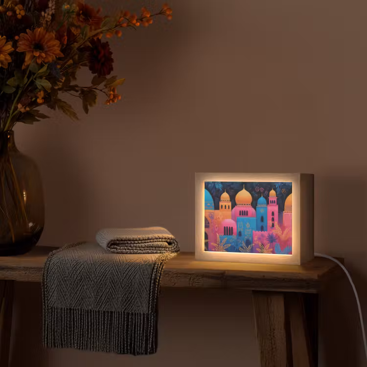 Lightbox - Wandlamp - Kleurrijk - Stad - Nacht - Islamitisch — 5