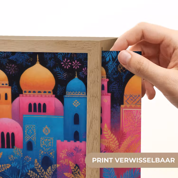Lightbox - Wandlamp - Kleurrijk - Stad - Nacht - Islamitisch — 6