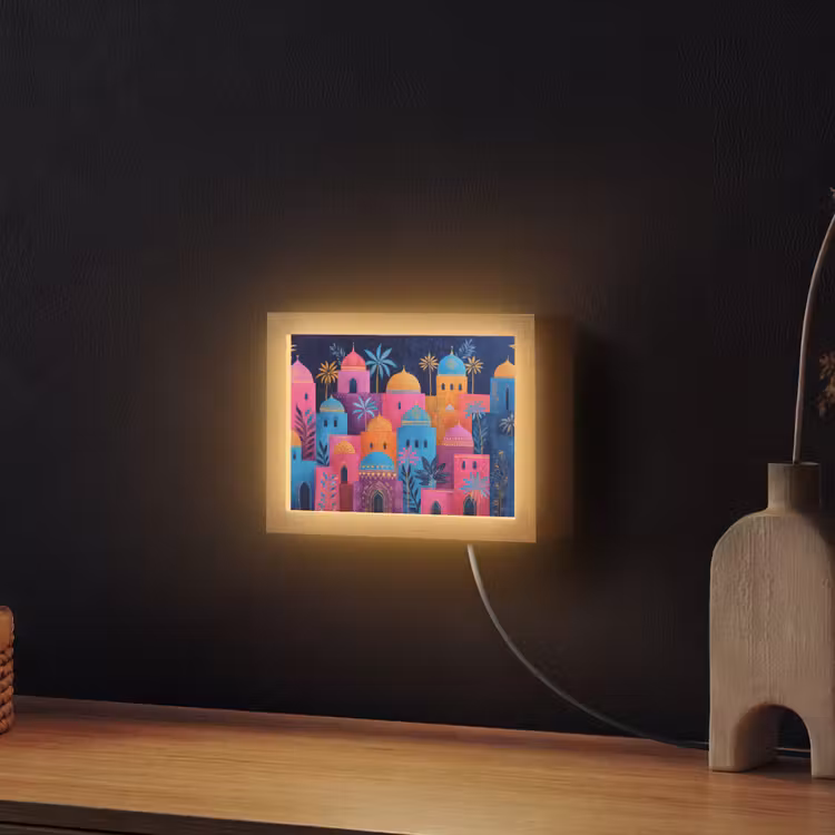 Lightbox - Wandlamp - Kleurrijke gebouwen - Avondlicht - Islamitisch — 2