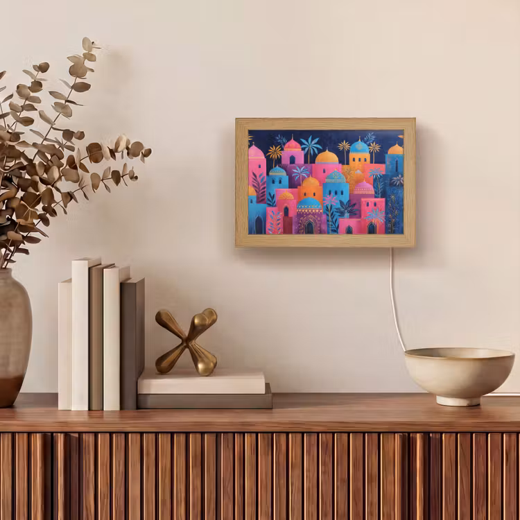 Lightbox - Wandlamp - Kleurrijke gebouwen - Avondlicht - Islamitisch — 4