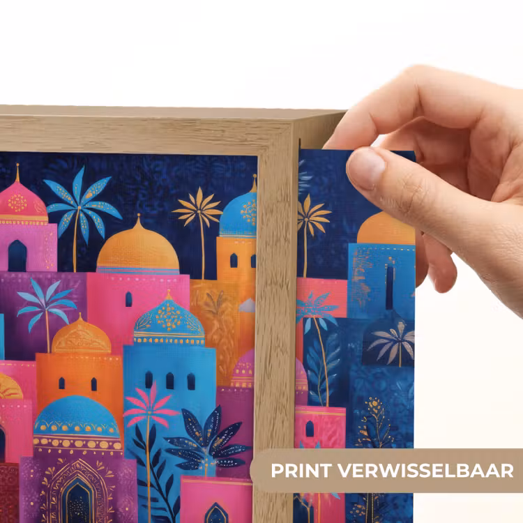 Lightbox - Wandlamp - Kleurrijke gebouwen - Avondlicht - Islamitisch — 6