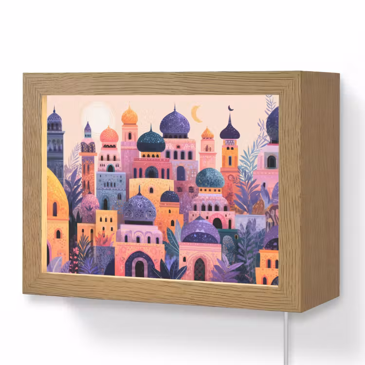 Lightbox - Wandlamp - Kleurrijke stad - Zon - Islamitisch — 1