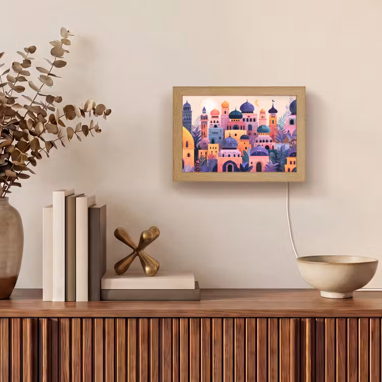 Lightbox - Wandlamp - Kleurrijke stad - Zon - Islamitisch — 4