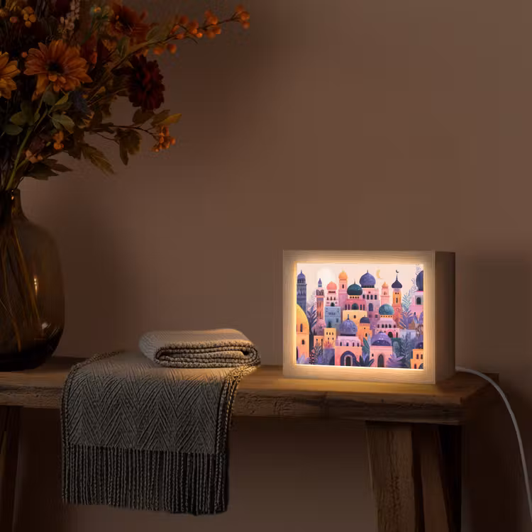 Lightbox - Wandlamp - Kleurrijke stad - Zon - Islamitisch — 5