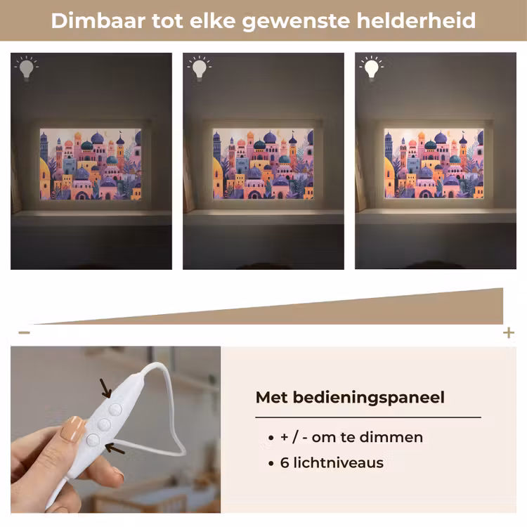 Lightbox - Wandlamp - Kleurrijke stad - Zon - Islamitisch — 8