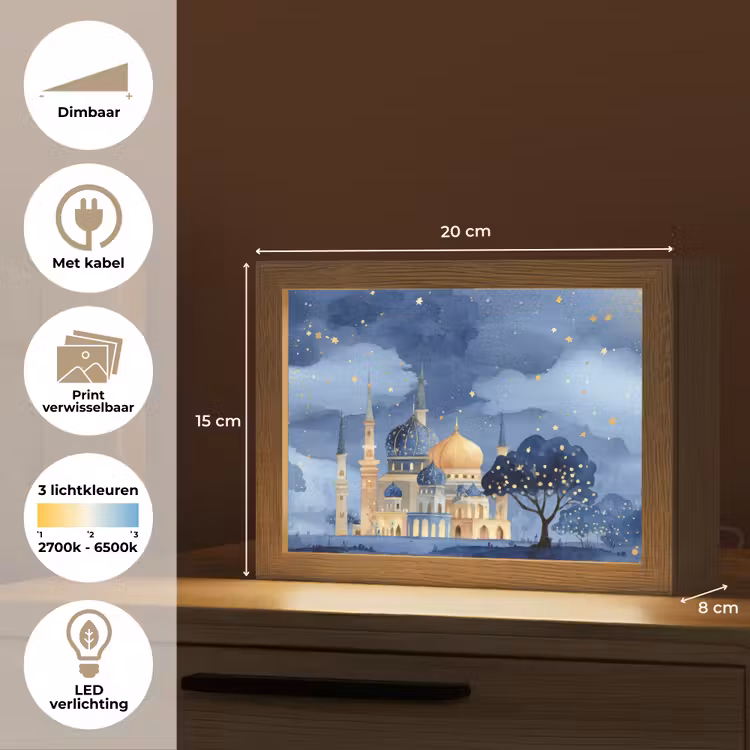 Lightbox - Wandlamp - Sterrenhemel - Goud - Moskee — 9
