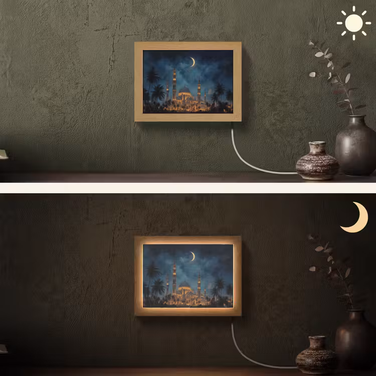 Lightbox - Wandlamp - Sterrenhemel - Maan - Palmbomen - Moskee — 3