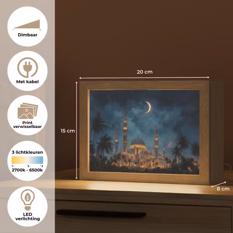 Lightbox - Wandlamp - Sterrenhemel - Maan - Palmbomen - Moskee — 9