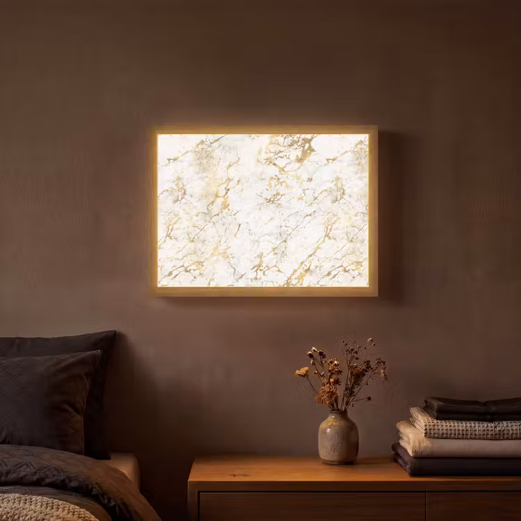 Lightbox - Wandlamp - Goudspatten - Wit - Marmer — 3