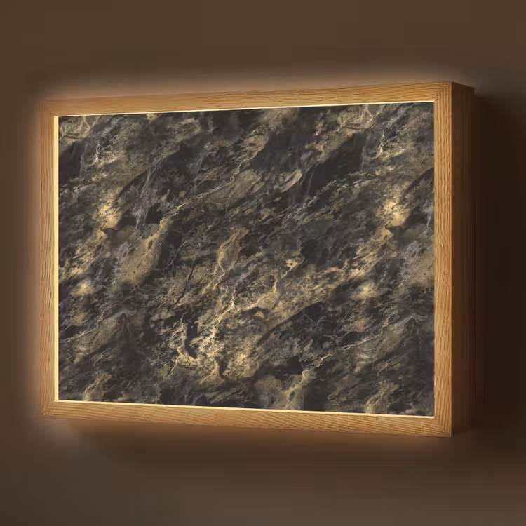 Lightbox - Wandlamp - Marmer - Zwart - Goud — 1