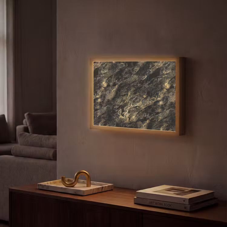 Lightbox - Wandlamp - Marmer - Zwart - Goud — 2