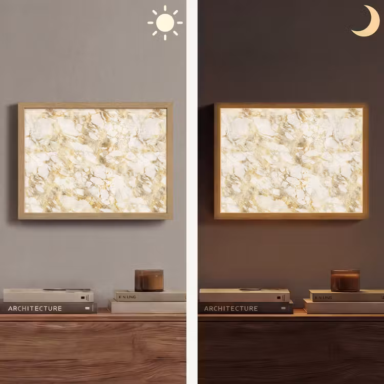 Lightbox - Wandlamp - Warm - Gouden - Marmer - Patroon — 6