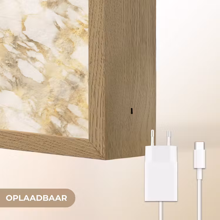 Lightbox - Wandlamp - Warm - Gouden - Marmer - Patroon — 7