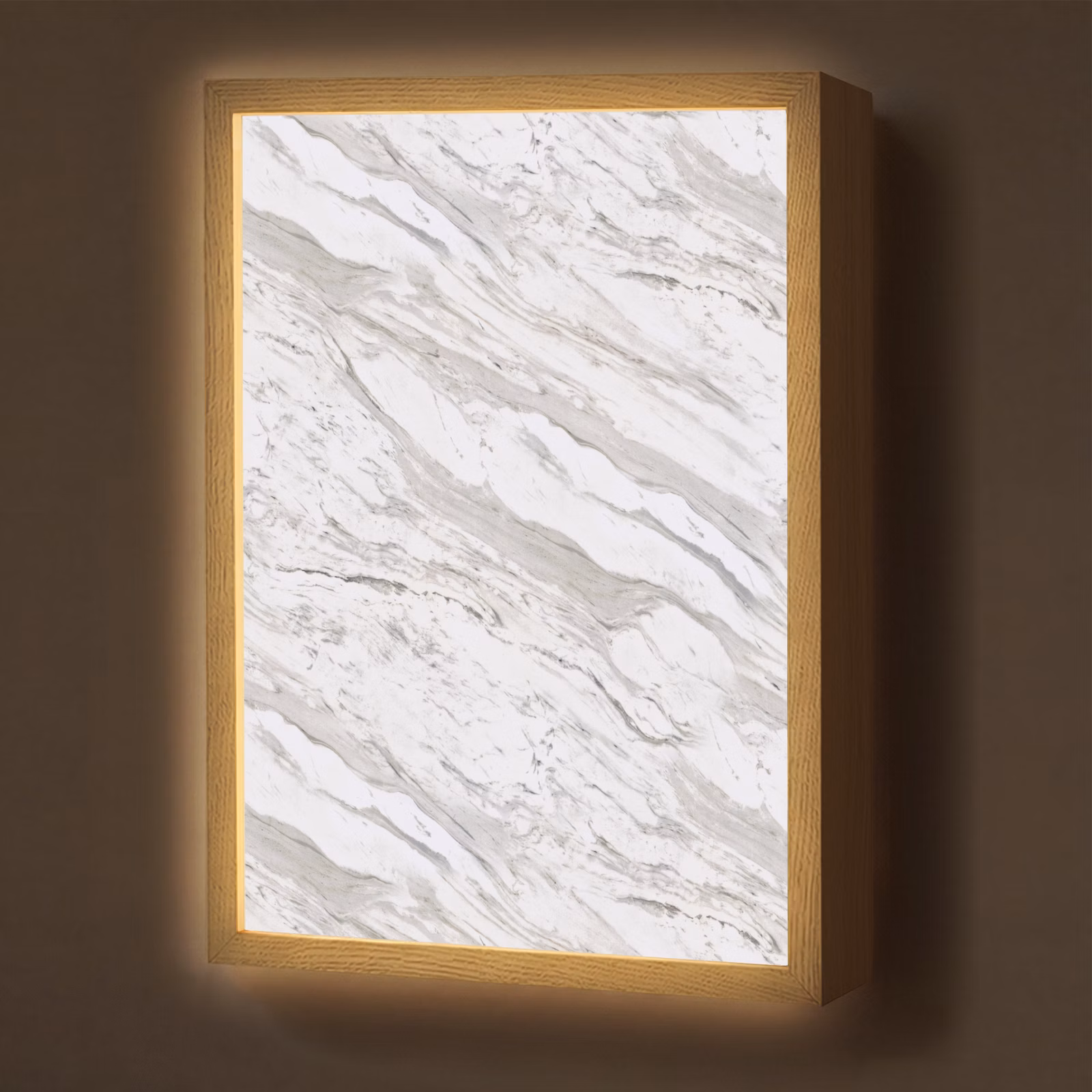 Lightbox - Wandlamp - Marmer - Wit - Grijsgroen — 1
