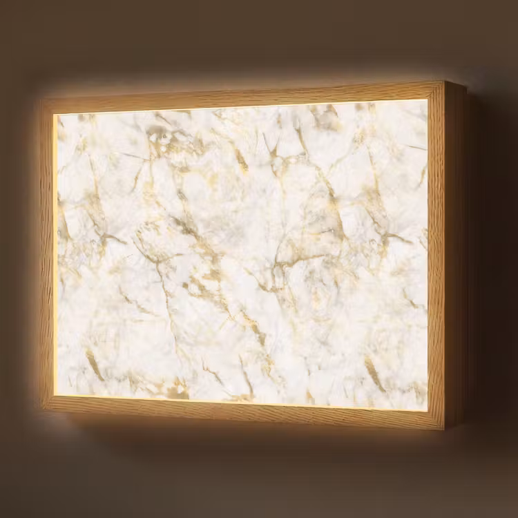 Lightbox - Wandlamp - Goud - Licht - Nerf - Marmer — 1