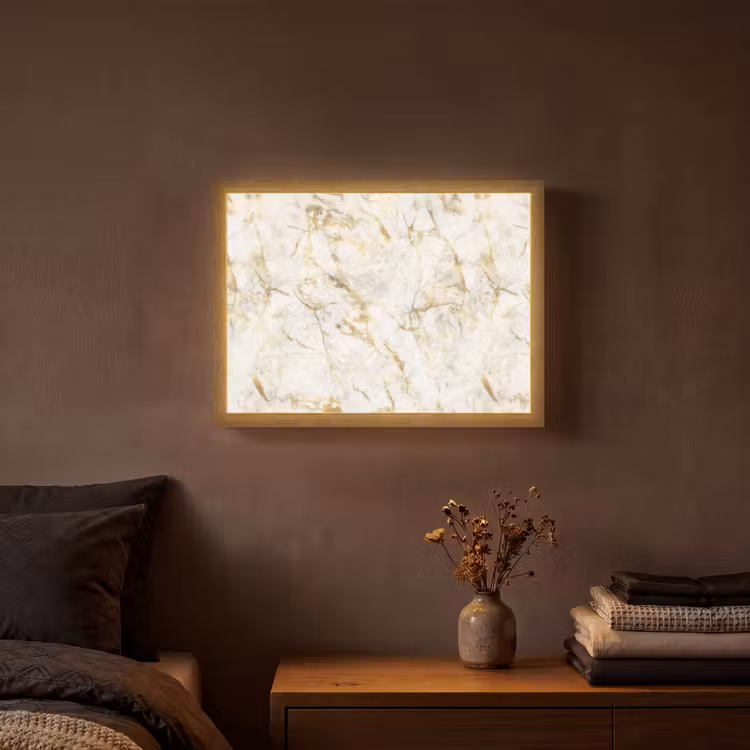 Lightbox - Wandlamp - Goud - Licht - Nerf - Marmer — 3