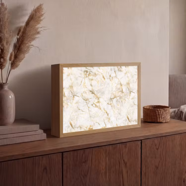 Lightbox - Wandlamp - Goud - Licht - Nerf - Marmer — 4