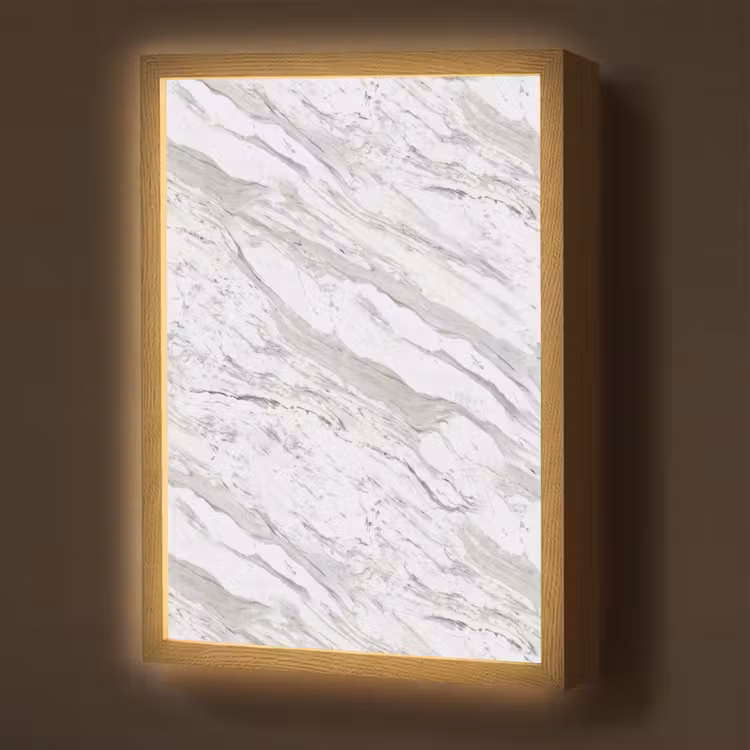 Lightbox - Wandlamp - Marmer - Wit - Grijsgroen — 1