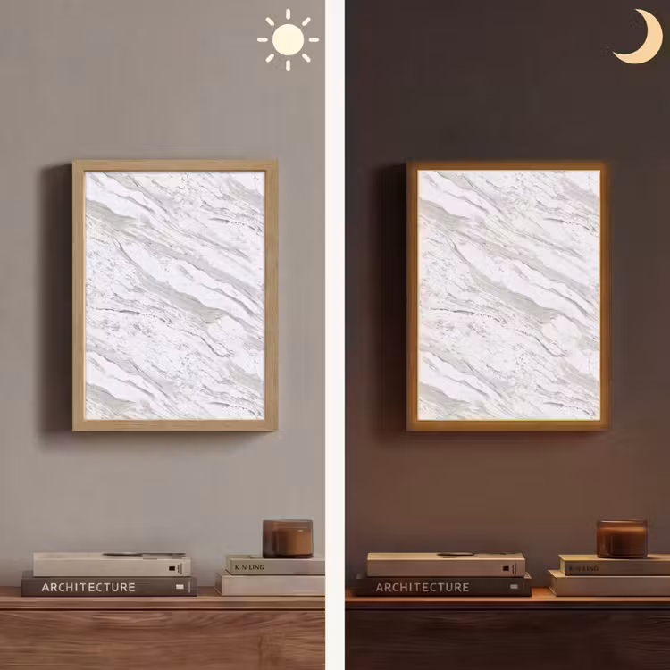 Lightbox - Wandlamp - Marmer - Wit - Grijsgroen — 5