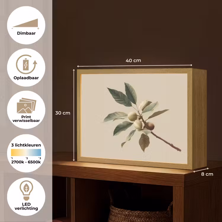 Lightbox - Wandlamp - Tak - Groene Bladeren - Vruchten — 10