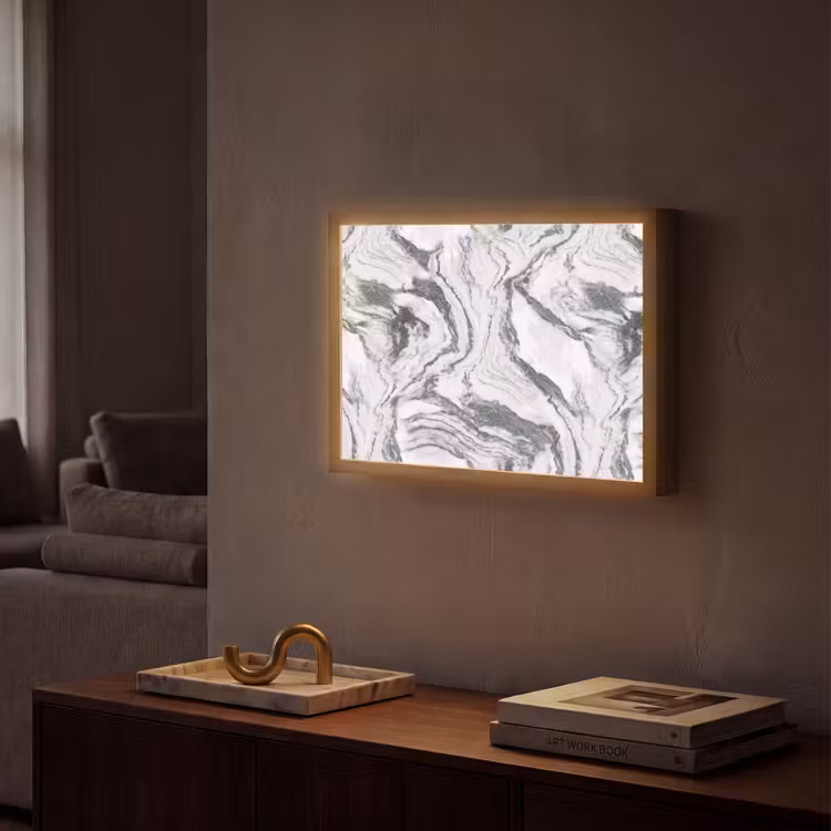 Lightbox - Wandlamp - Wit - Marmer - Golvend - Grafiet — 2
