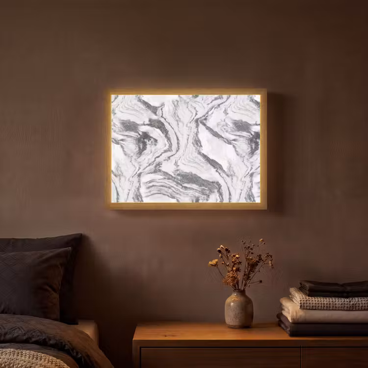 Lightbox - Wandlamp - Wit - Marmer - Golvend - Grafiet — 3