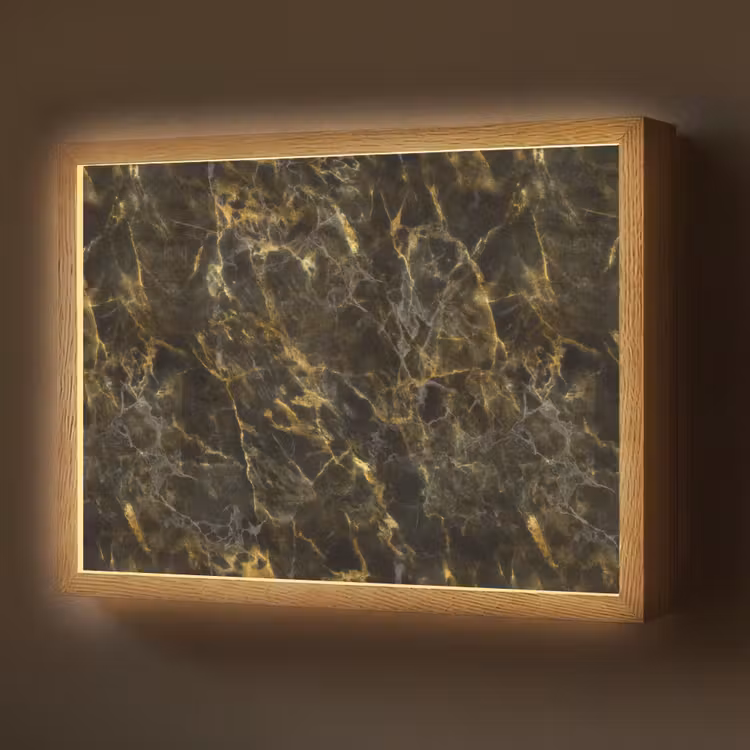 Lightbox - Wandlamp - Zwart - Marmer - Goud — 1