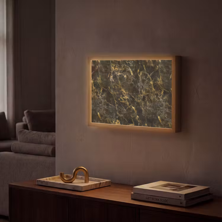 Lightbox - Wandlamp - Zwart - Marmer - Goud — 2