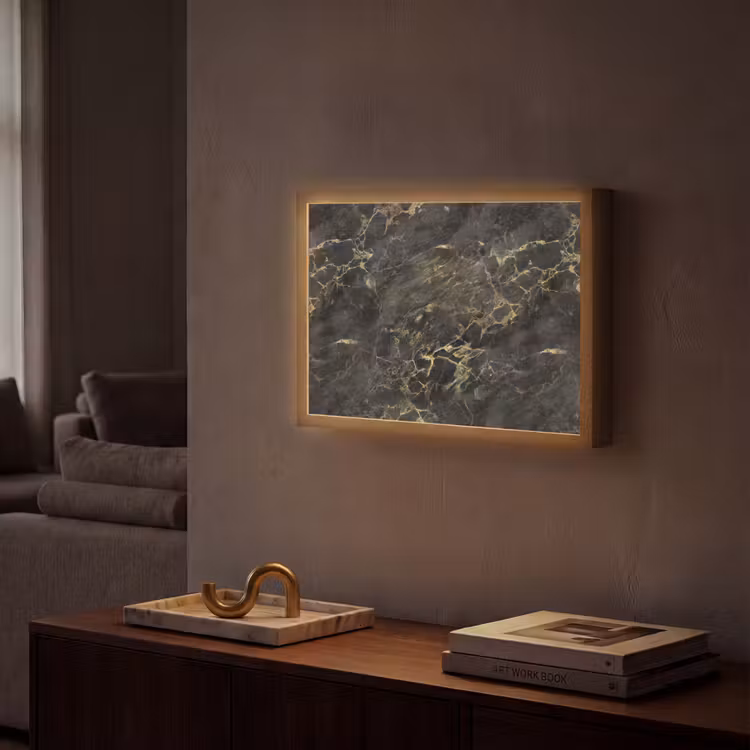 Lightbox - Wandlamp - Zwart - Marmer - Goud - Nerf — 2