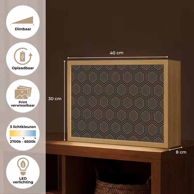 Lightbox - Wandlamp - Goud - Zwart - Tunnel — 10