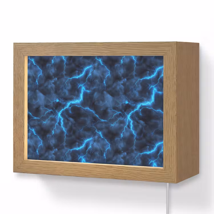 Lightbox - Wandlamp - Donker - Blauw - Bliksem — 1