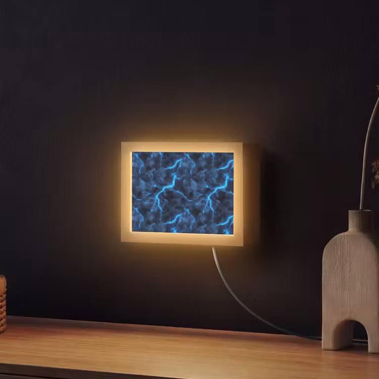 Lightbox - Wandlamp - Donker - Blauw - Bliksem — 2