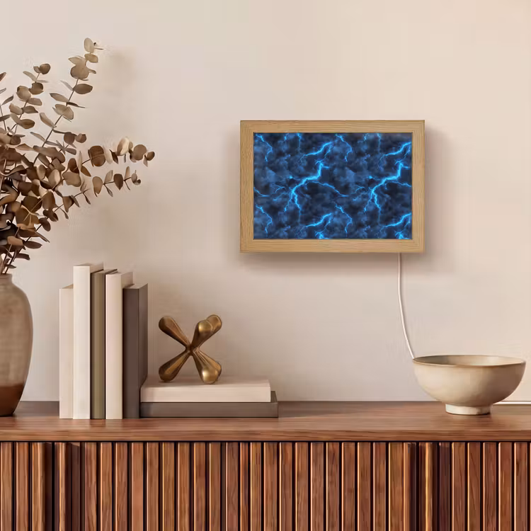 Lightbox - Wandlamp - Donker - Blauw - Bliksem — 4