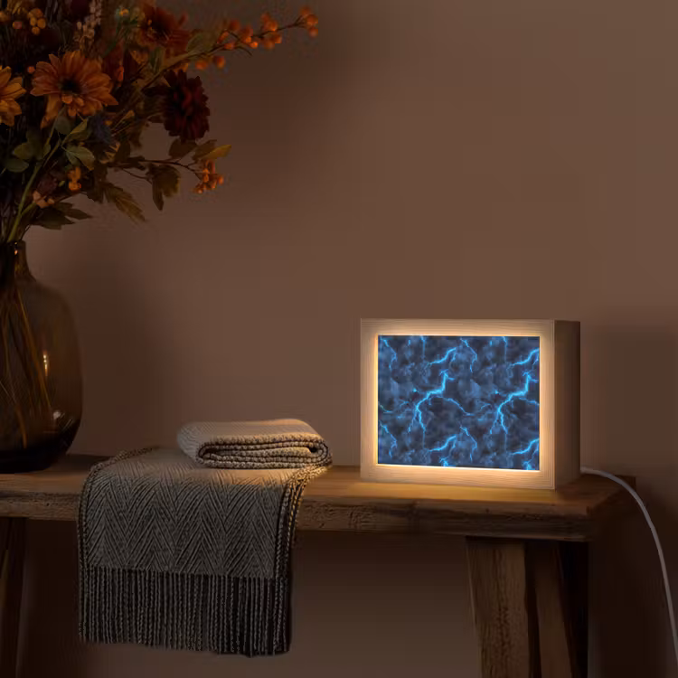 Lightbox - Wandlamp - Donker - Blauw - Bliksem — 5